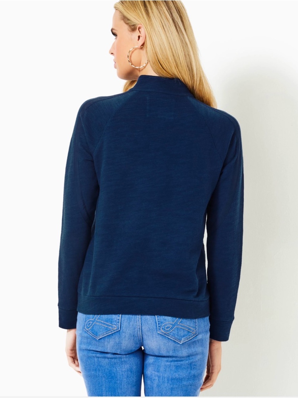 NWT Lilly Pulitzer XXL Ashlee Half-Zip Pullover “Low Tide Navy” - Picture 3 of 7